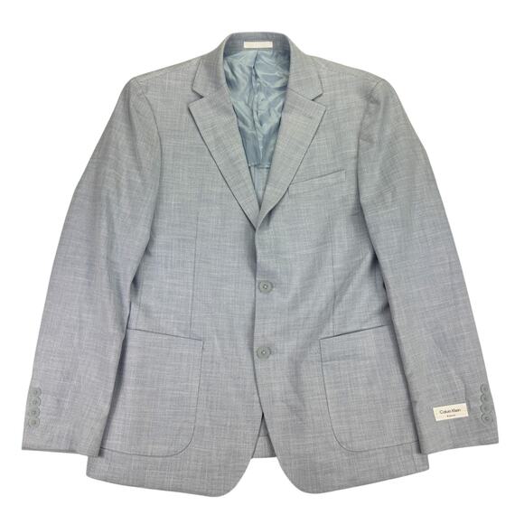 Calvin Klein Mens X Slim Fit Soft Solid Sport Coat Light Blue 42R - Picture 1 of 5